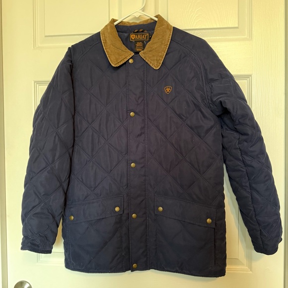 Ariat Jackets & Blazers - Ariat Women’s Quilted Navy Jacket with Tan Collar Medium